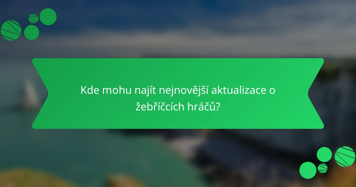 Kde mohu najít nejnovější aktualizace o žebříčcích hráčů?